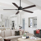 65 in. Integrated LED Indoor Black Ceiling Fans with Light and Remote Control